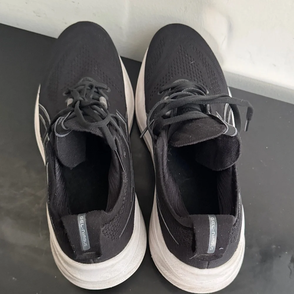 Asics Black Athletic Shoes with White Accents